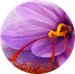 Round photo of crocus flower petals with crimson saffron threads